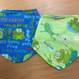 frog fabric bibs