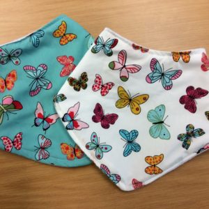 butterfly patterned bib set