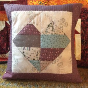 patchwork heart cushion